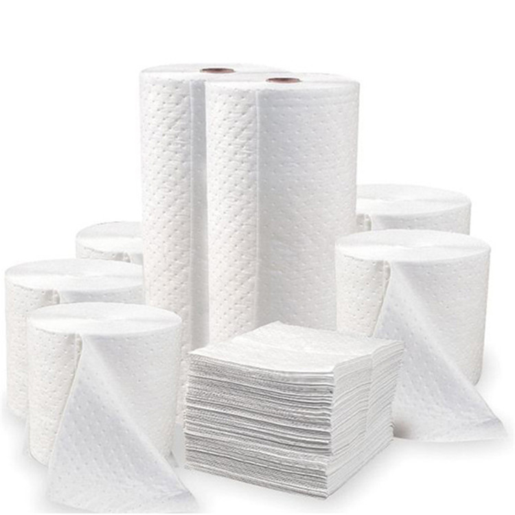 Tapis absorbant blanc de logo adapté aux besoins du client tampons absorbants d'huile déchirable de déversement seulement pour l'huile de nettoyage