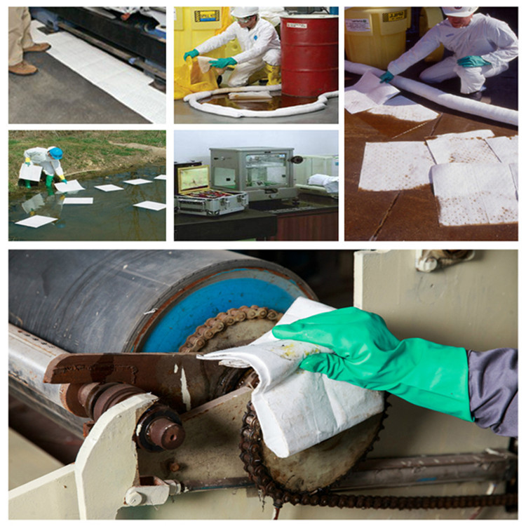 Fabrication professionnelle Spill Absorbant Pad Heavy Duty Pp huile Tapis absorbant pour déversement contrôle de la pollution